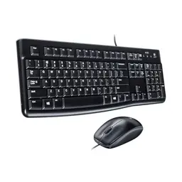 Logitech MK120 Kabelgebundenes Tastatur- und Maus-Set, Schwarz, QWERTY-Layout