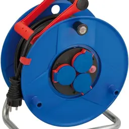 BRENNENSTUHL 50m Kabeltrommel IP44 mit 3 Steckdosen, Multicolor, 230 V
