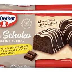 Dr. Oetker Schokokuchen, 4 Stück à 35 g, kakaohaltige Mini Rührkuchen mit Schokoladenstückchen &amp;-Glasur, einzeln verpackt, ideal für unterwegs