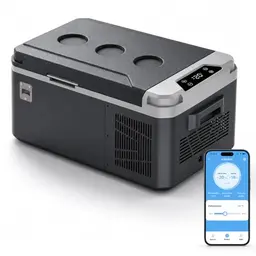 AS Kompressor Kühlbox Mini, tragbare elektrische Kühlschrank 15L, 12V/24V/230V, App-Steuerung, Einzone