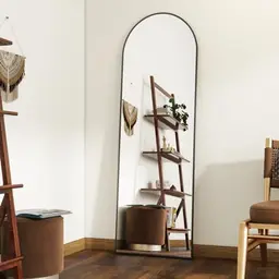 Koonmi Gebogener Ganzkörperspiegel 40 x 125 cm - Ankleidespiegel für Wohnzimmer, Schwarz