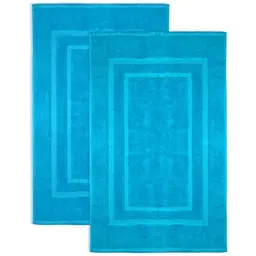 NatureMark Badvorleger 2er Pack | 100% Baumwolle | 50 x 80 cm | Türkis