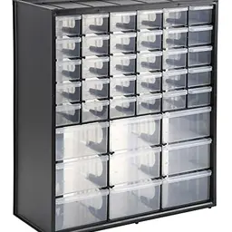 STANLEY Werkzeug Organizer - Werkzeugbox mit 39 Schubfächern, Maße 36.5 x 43.5 x 15.5 cm, mehrfarbig
