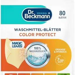 Dr. Beckmann Waschmittel-Blätter Color Protect Orange & Pfirsich – 80 Blätter, wirksam ab 20 °C