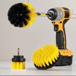 4er Set Power Reinigungsbürsten für Bad, Küche und Fliesen, gelb