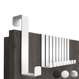 4smile Türhaken Weiß – 10er-Set, flexible Kleiderhaken für Tür, universelle Türgarderobe