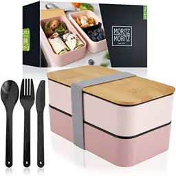 Moritz & Moritz Bento Box Kinder in Pink – Lunchbox für Schule und unterwegs