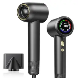 Ionen Haartrockner 1600W mit LED Display, schnelltrocknend, leiser Fön für Damen & Herren inkl. Stylingdüse