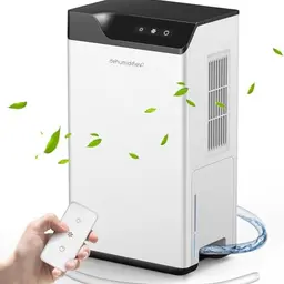Kitette Elektrischer Luftentfeuchter mit Fernbedienung, 1.8L Wassertank, zwei Geschwindigkeitsmodi für Keller und Badezimmer