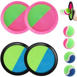 Aliyuhao Klettballspiel für Kinder, 4 Schläger & Bälle, Outdoor Wurf- und Fangspiel ab 3 Jahren