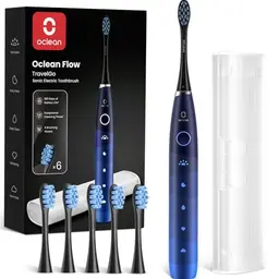 Oclean TravelGo Flow Elektrische Zahnbürste mit Reiseetui, 5 Modi, 6 Bürstenköpfe, USB, Blau