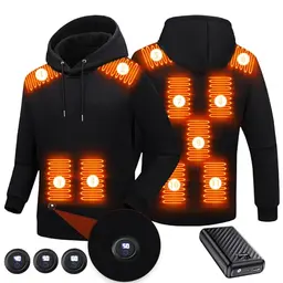 Beheizbarer Hoodie mit Akkufunktion für Herren und Damen - 3 Heizstufen, Schwarz
