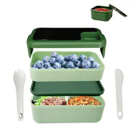 HNNJCK Bento Lunchbox 1600ml Auslaufsicher für Büro und Schule - Grün