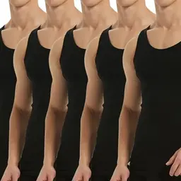 Falechay Herren Unterhemd Tank Top 5er Pack Baumwolle ärmellos Schwarz XL