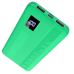 10000 mAh Powerbank mit LED Anzeige und 2 Ausgängen - Waldgrün