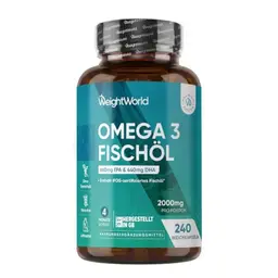 WeightWorld Omega 3 Weichkapseln – 2000mg Fischöl mit 660mg EPA & 440mg DHA