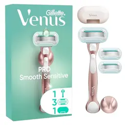 Gillette Venus Pro Smooth Damenrasierer für empfindliche Haut mit Ersatzklinge und Halterung