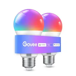 Govee Smart Glühbirne E27, WLAN RGBWW LED Lampe kompatibel mit Alexa und Google Assistant, dimmbar, 16 Millionen Farben, 2 Stück