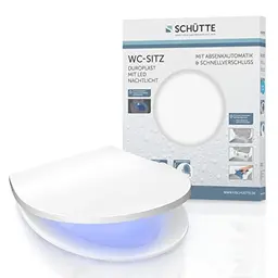 SCHÜTTE WC-Sitz mit Absenkautomatik und LED-Nachtlicht, weiß, Universalgröße