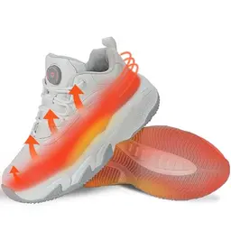Beheizbare Schuhe mit USB, Elektrische Sneaker mit 3 Temperatureinstellungen für Herren und Damen (Weiß, 34EU)