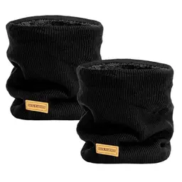 Kunoli 2er Set Winter Schlauchschal für Herren - Multifunktionstuch für Outdoor-Aktivitäten, schwarzer Loop Schal