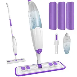 Sprühwischer mit 3 waschbaren Mop Pads und Wassertank für die Bodenreinigung