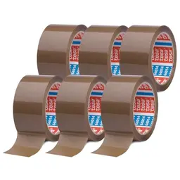 tesa tesapack 6er Pack - Geräuscharmes Paketklebeband - 6 Rollen à 66 m - braun