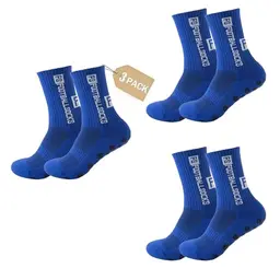 Nnicorns 3er Pack Football Socken Damen Herren, Rutschfest, für Fußball, Radfahren, Laufen, Tennis, Blau