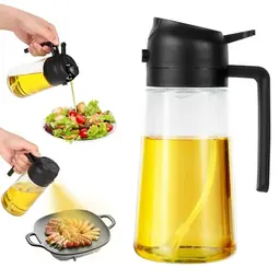 Blendura 2 in 1 Ölsprüher für Speiseöl, 470 ml – Sprühflasche für Kochen, Grillen & Backen, Schwarz