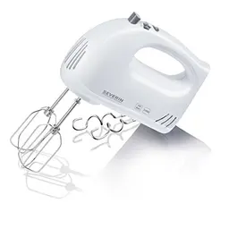 SEVERIN Handmixer, 5 Geschwindigkeitsstufen, mit Edelstahl-Rührbesen und Knethaken, weiß