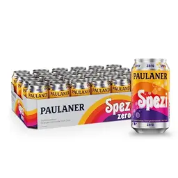 Paulaner Spezi Zero – Erfrischungsgetränk Cola & Orange, zuckerfrei, Einweg (24x0,33l)