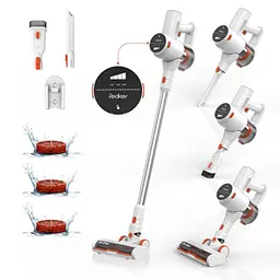 Redkey P8 Kabelloser Akku Staubsauger - Beutellos, 250W, 40min Laufzeit, ideal für Tierhaare und Hartböden