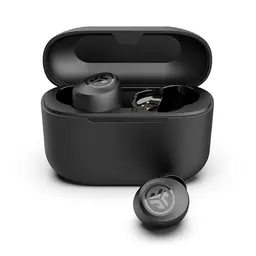 JLab Go Air Pop+ In Ear Kopfhörer Bluetooth, 35+ Std kabellose Ohrhörer mit Mikrofon und USB-C Ladebox, Mitternachtsschwarz