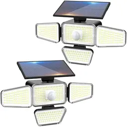 Peasur 2er Set Solarlampen mit Bewegungsmelder für Garten und Balkon