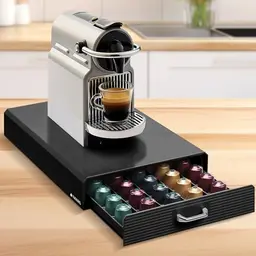 Navaris Kapselhalter für Nespresso - Aufbewahrung für 50 Kapseln - Schwarz