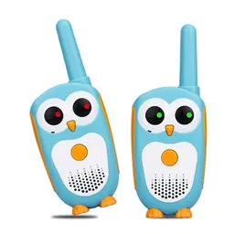 Retevis RT30 Walkie Talkie für Kinder, Cartoon-Eule, für 3-5 Jahre, LED, Outdoor Spielzeug (Blau, 2er Set)