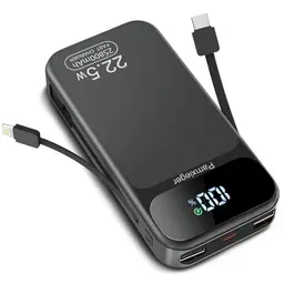 Power Bank 25800 mAh mit Schnellladung für Smartphones und Tablets, tragbarer Akku mit LCD Anzeige