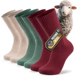 PULIOU Merino Wandersocken für Herren, Damen und Kinder - 3 Paar Outdoor Trekkingsocken