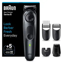 Braun Barttrimmer für Herren mit 40 Längeneinstellungen und 100 Min. kabelloser Laufzeit