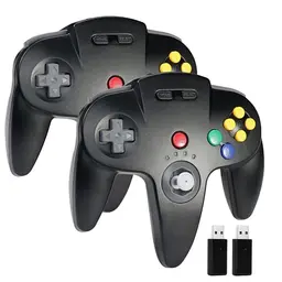 miadore 2er Pack Wireless N64 Controller für Switch, kompatibel mit OLED/Lite/Windows/MAC/Raspberry Pi (Schwarz)