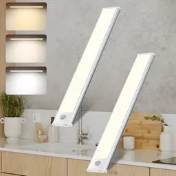 Under-Unit LED Küchenleuchte mit Bewegungsmelder, 2 Stück, 30 cm, 3 Arbeits- und Farbmodi