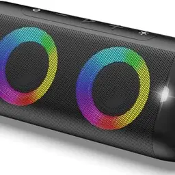 DONOW Bluetooth Lautsprecher mit Licht, 30W Stereo Sound, wasserdicht, 20h Akku (Schwarz)