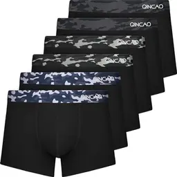 QINCAO Herren Boxershorts 6er Pack ohne kratzenden Zettel, Baumwolle, Größen S - 4XL