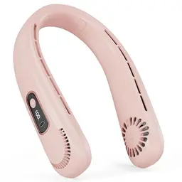 AICPAN Nackenventilator USB mit 360° Luftstrom, 3 Geschwindigkeiten, 5000mAh Akku, LED-Licht, für Damen & Herren, pink