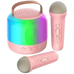 AIUNAOM Karaoke Maschine für Kinder mit 2 Mikrofonen – Tragbare Bluetooth-Lautsprecher für Hauspartys und Geburtstagsgeschenke