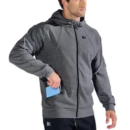 Broking Herren Zip Hoodie Baumwolle, Fitness Jacke mit Kapuze, Reißverschluss und Tasche