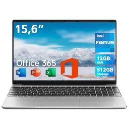 Jumper 2025 Laptop 15,6 Zoll FHD, 12 GB RAM, 512 GB, Office 365, Prozessor 6500Y