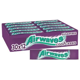 Airwaves Kaugummi Zuckerfrei Cool Cassis, 30 Packungen mit je 12 Dragees