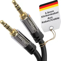 KabelDirekt 3.5mm Klinkenkabel – 0,5m – Ideal für Kopfhörer, Handy, PC, Laptop und HiFi-Audio