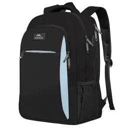 MATEIN Business Rucksack Herren, 17,3 Zoll, USB Ladeanschluss, Wasserdicht, für Schule, Arbeit und Reisen, Blauschwarz